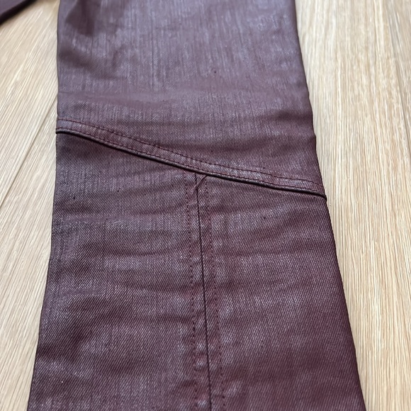 AG Adriano Goldschmied Moto Zipper Legging 29” Inseam Size 26R in Burgundy Wine - Picture 6 of 12